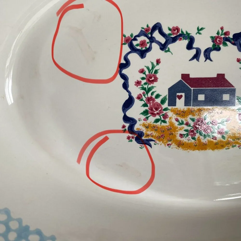 2 Teamson 1995 pottery vintage light blue and white stoneware casserole dishes
